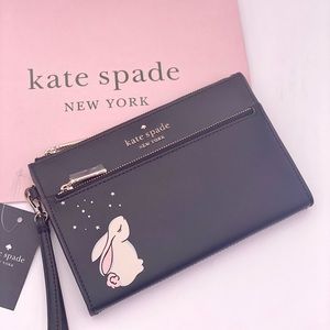 Kate Spade Bunbun Bunny Medium Wristlet Wallet